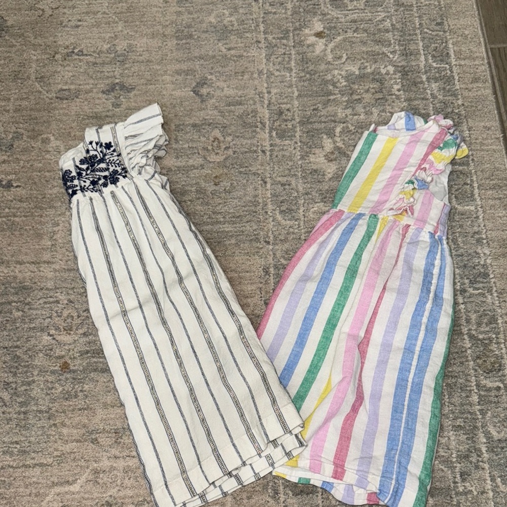 GAP Kids Dresses - Striped Multicolor and White with Black Embroidery